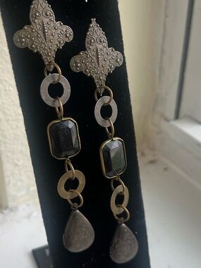 Vintage Retired Slow DanceSuperstition Matte Silver -tone earrings by Lia Sophia